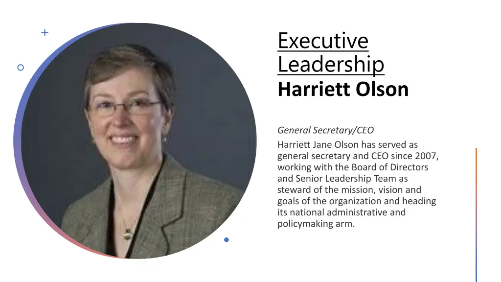 executive leadership harriett olson