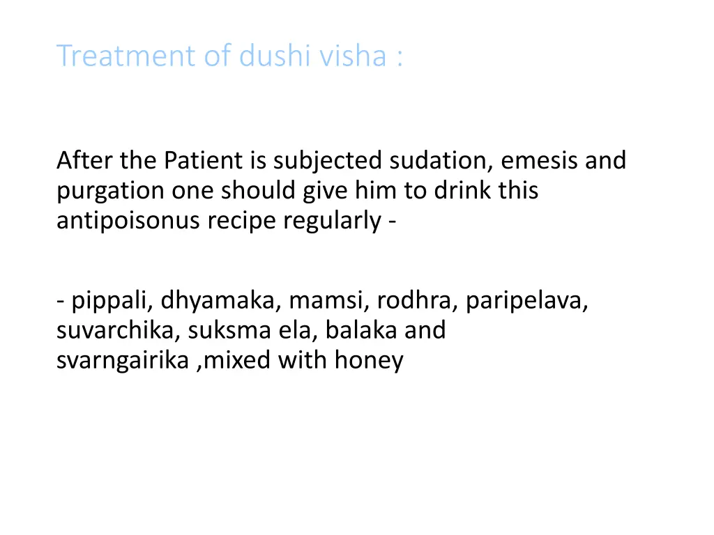 treatment of dushi visha