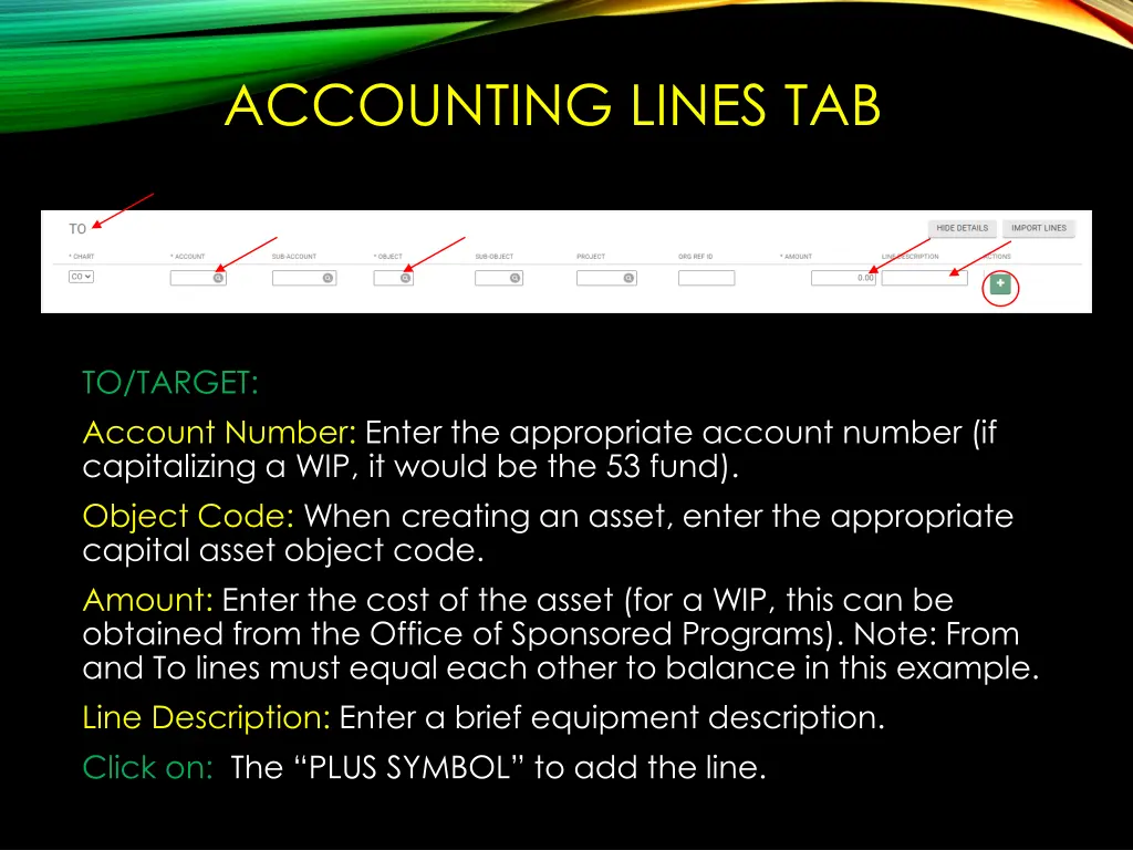 accounting lines tab 1