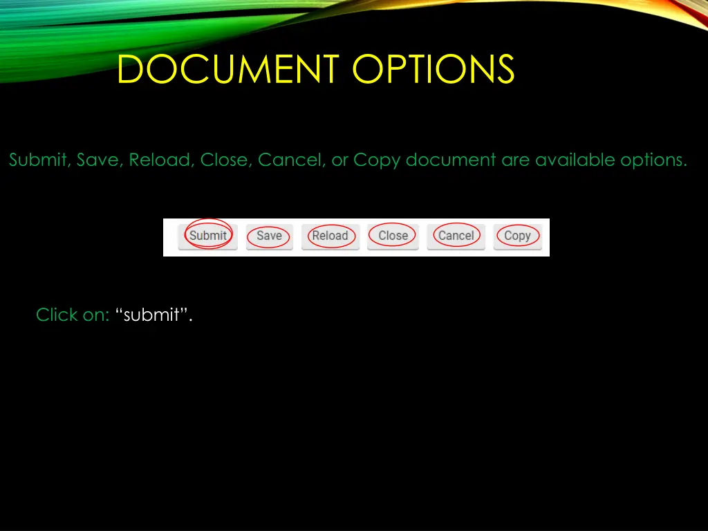 document options