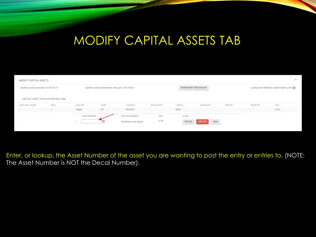 modify capital assets tab 1