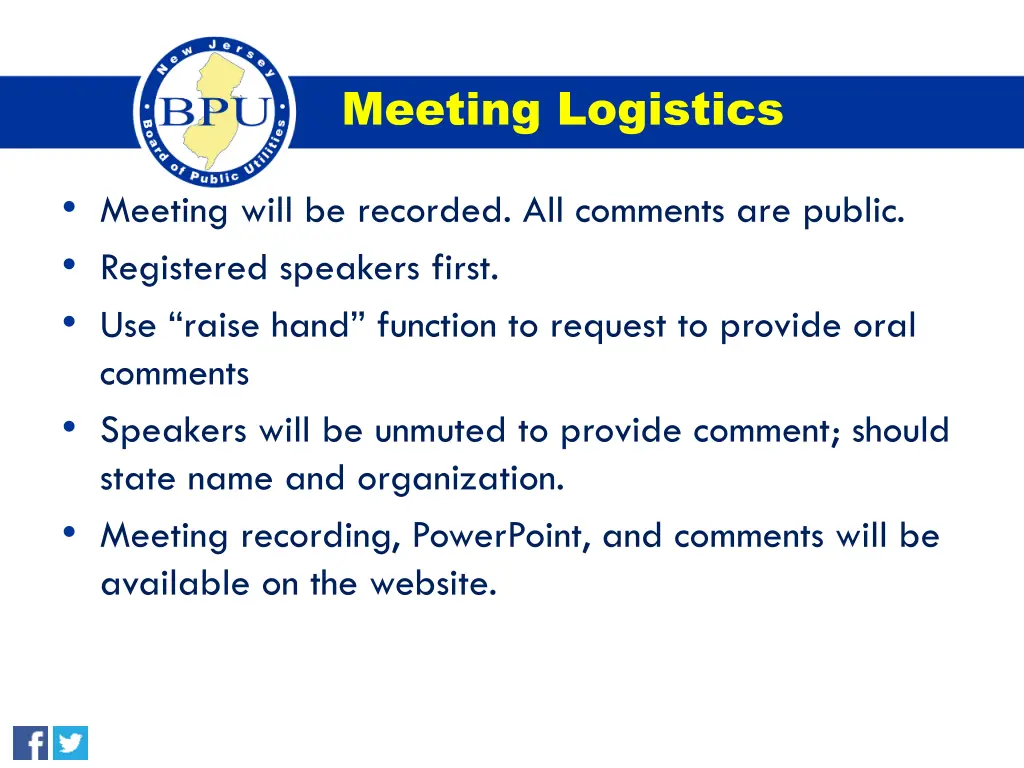 meeting logistics