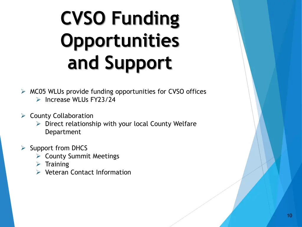 cvso funding opportunities and support