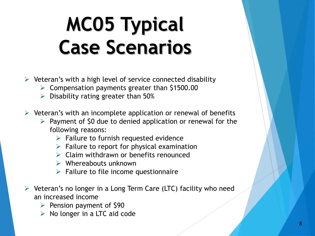 mc05 typical case scenarios