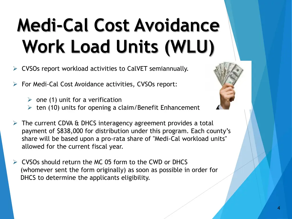 medi cal cost avoidance work load units wlu