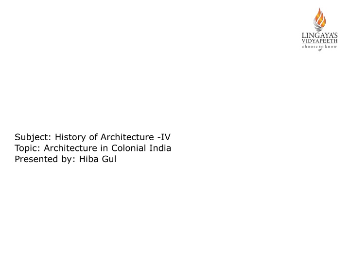 subject history of architecture iv topic