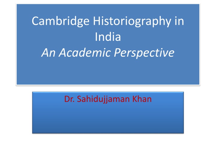 cambridge historiography in india an academic