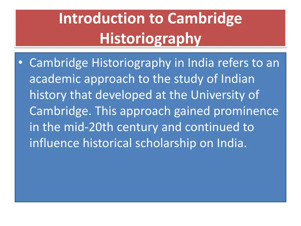 introduction to cambridge historiography