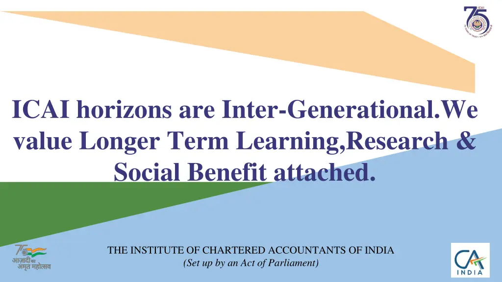 icai horizons are inter generational we value