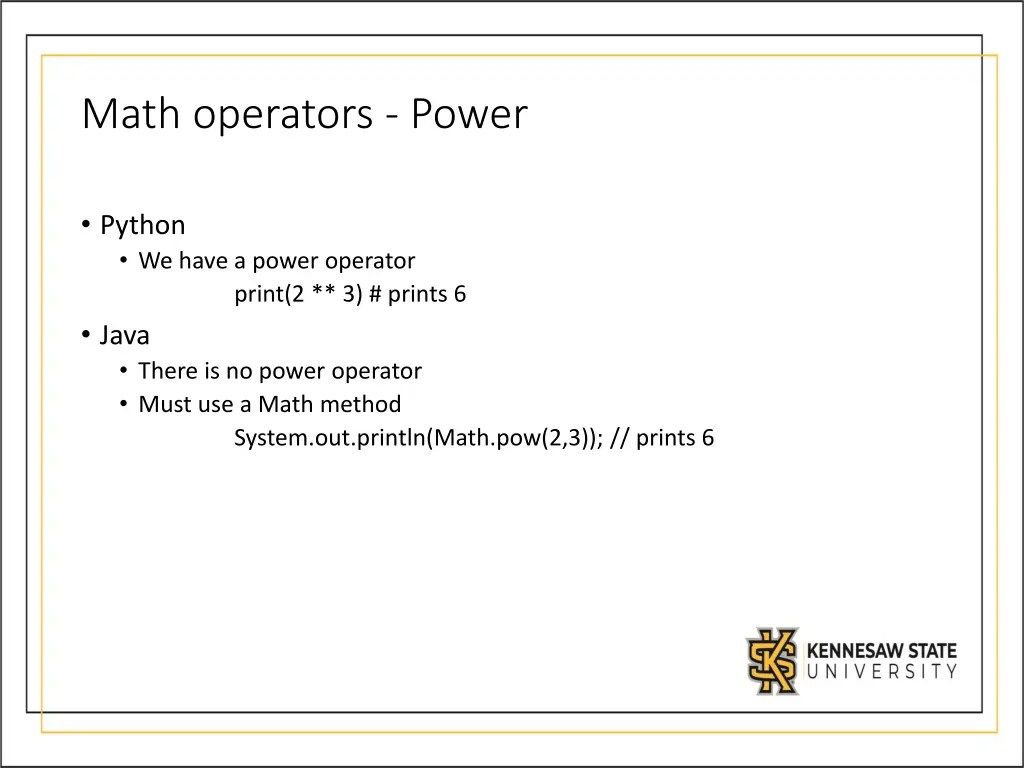 math operators power