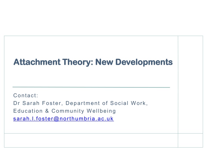 attachment theory new developments attachment