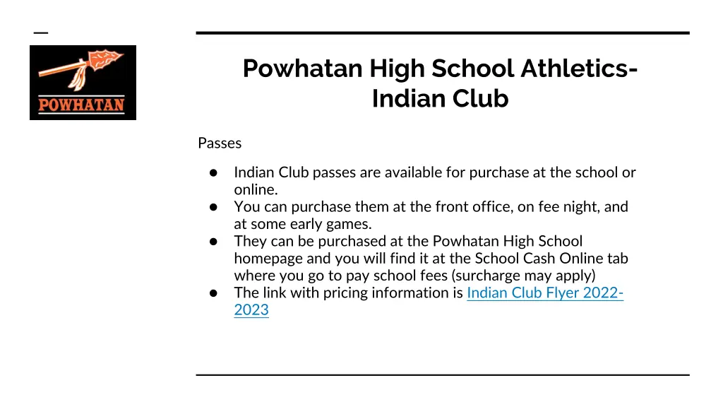 powhatan high school athletics indian club