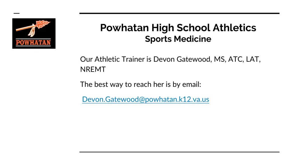 powhatan high school athletics sports medicine