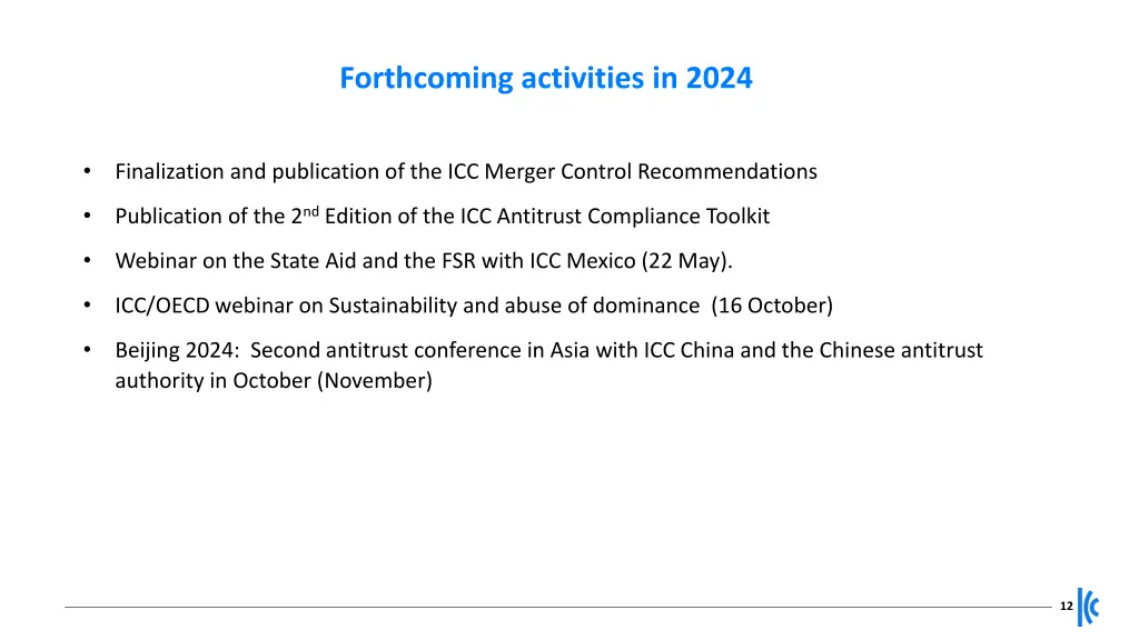 forthcoming activities in 2024