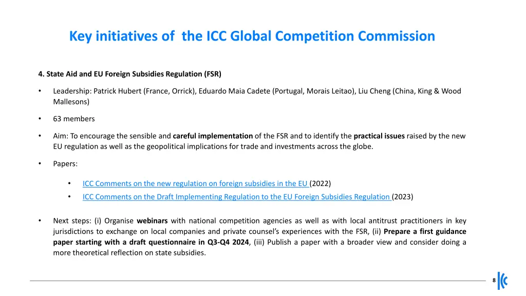 key initiatives of the icc global competition 3