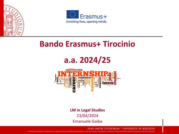 bando erasmus tirocinio