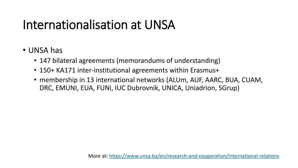 internationalisation at unsa internationalisation 1