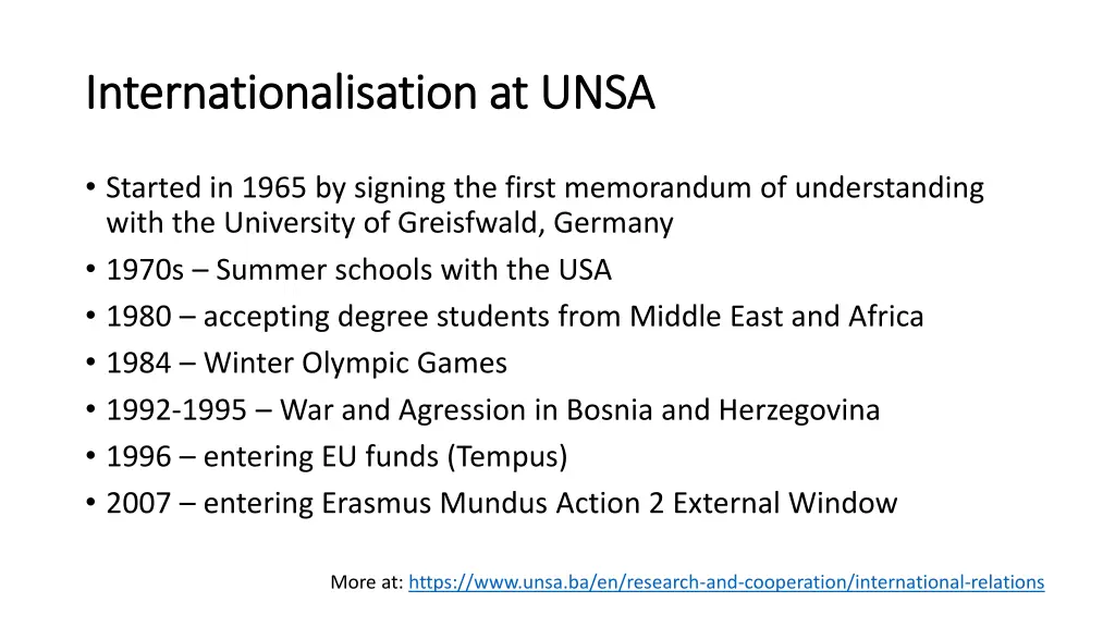 internationalisation at unsa internationalisation