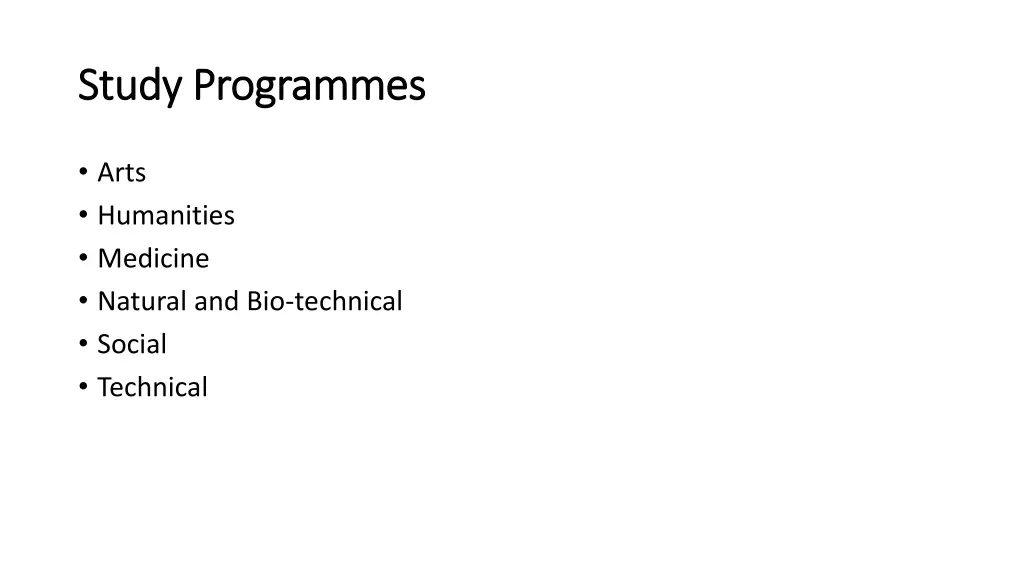 study programmes study programmes 1