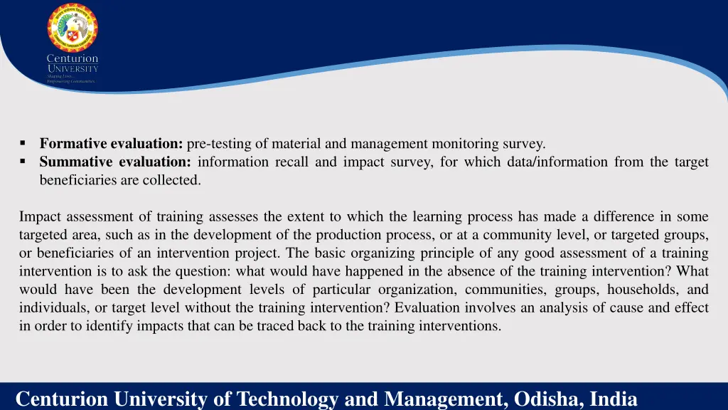 formative evaluation pre testing of material