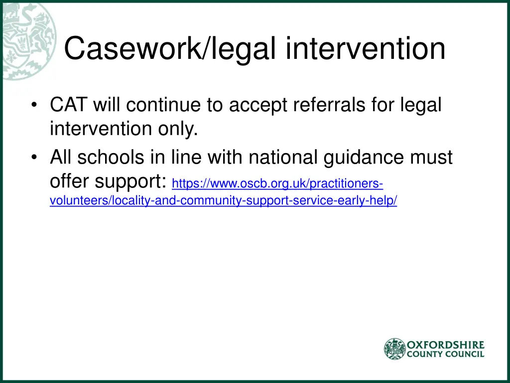 casework legal intervention