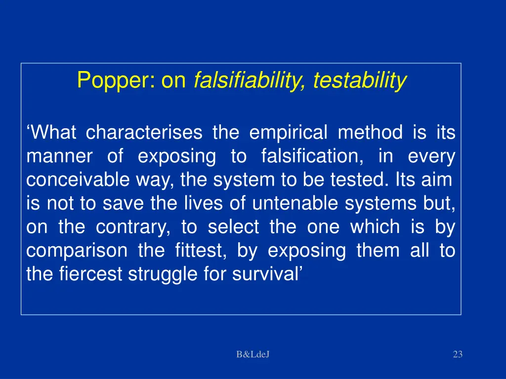 popper on falsifiability testability