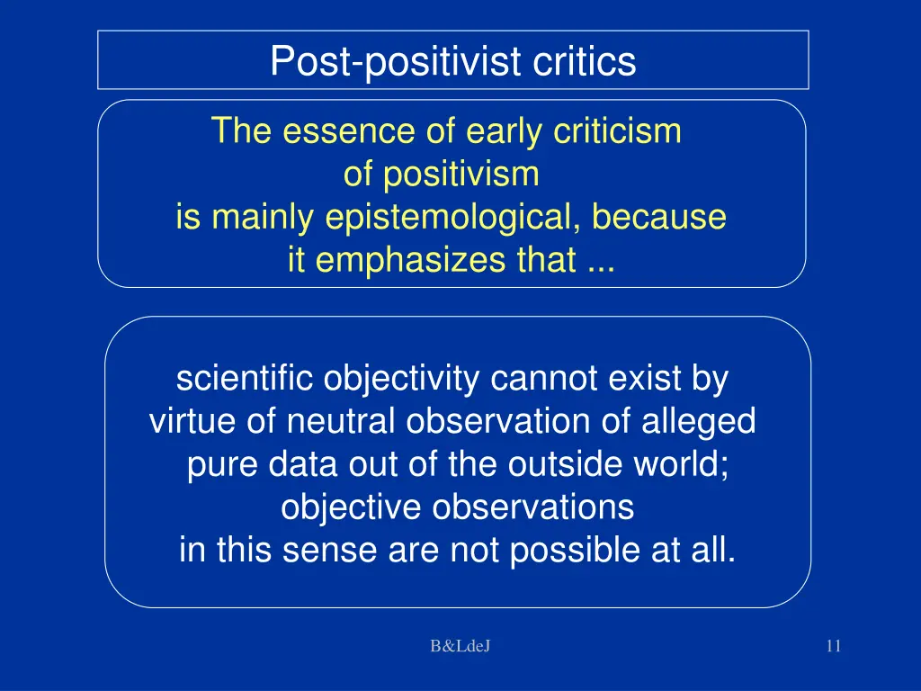 post positivist critics