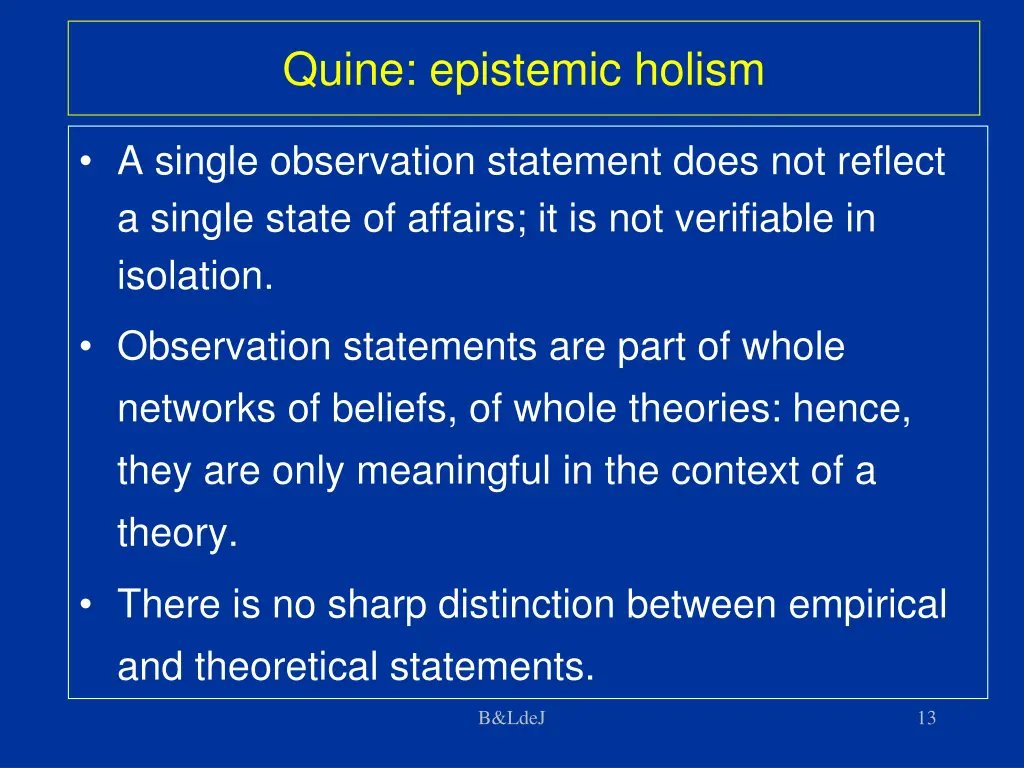 quine epistemic holism