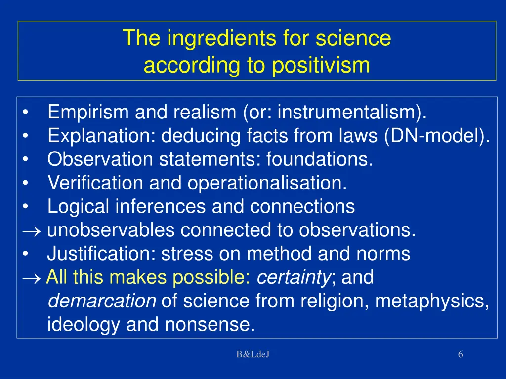 the ingredients for science according