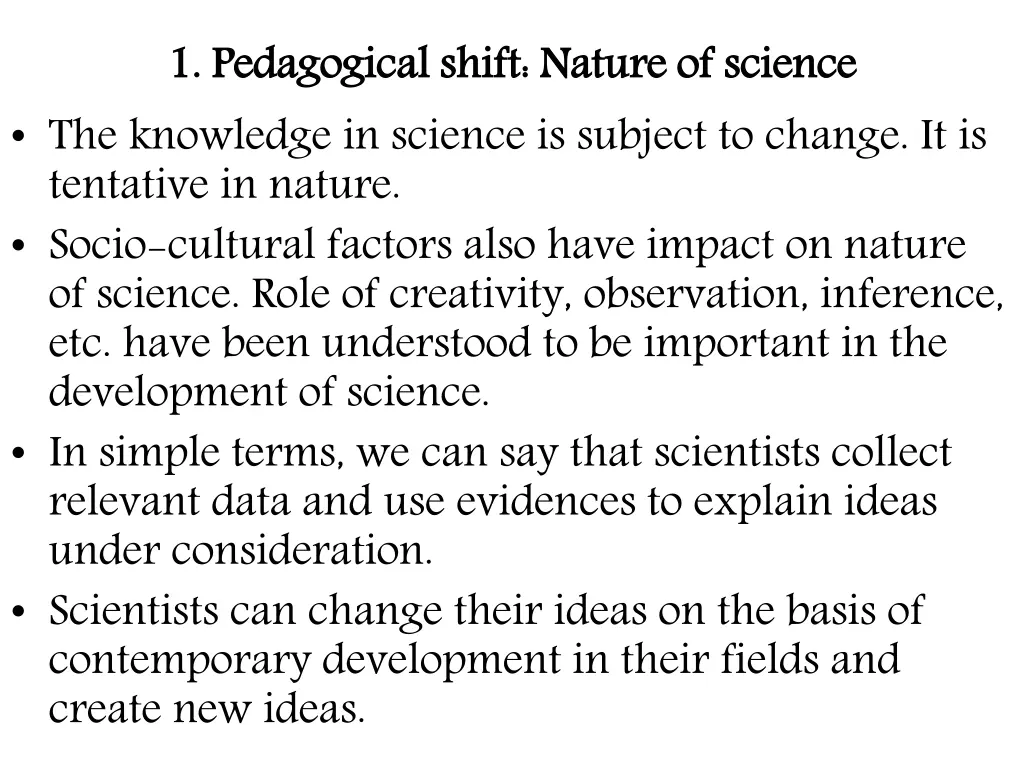 1 pedagogical shift nature of science