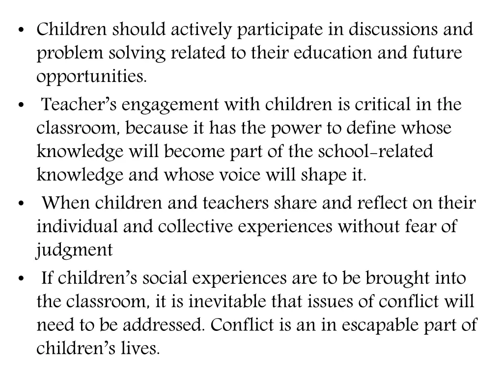 children should actively participate