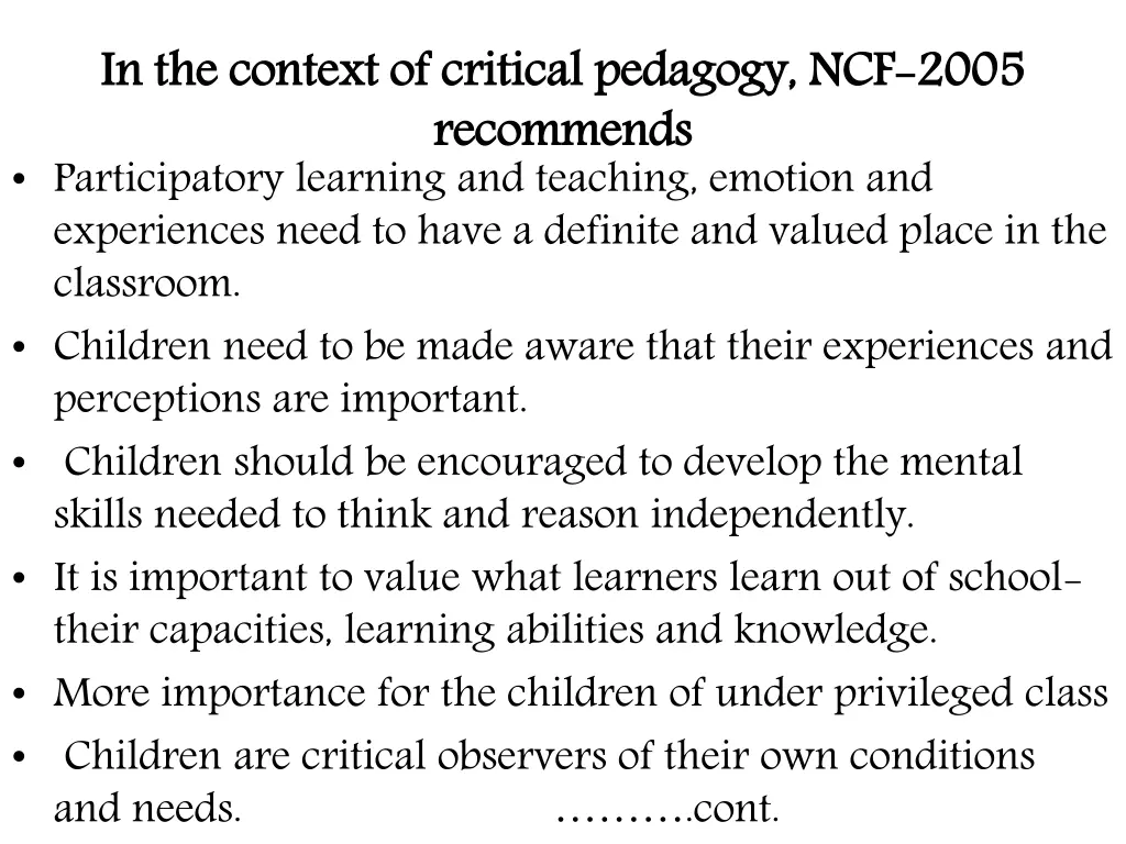 in the context of critical pedagogy