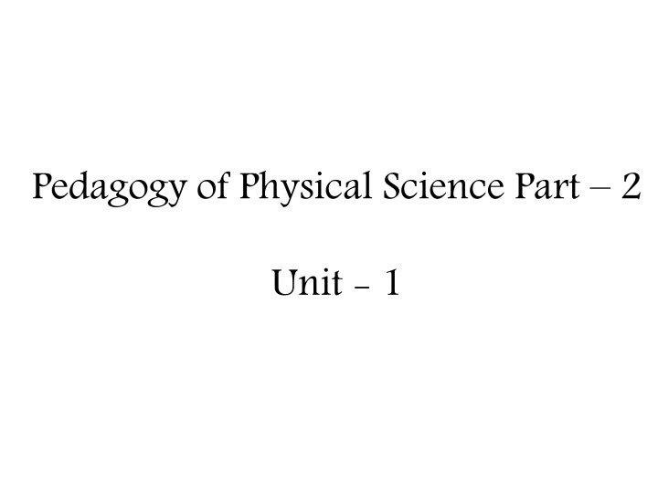 pedagogy of physical science part 2