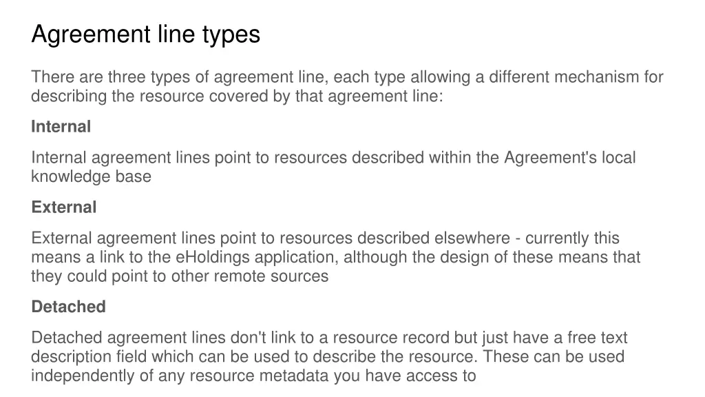 agreement line types