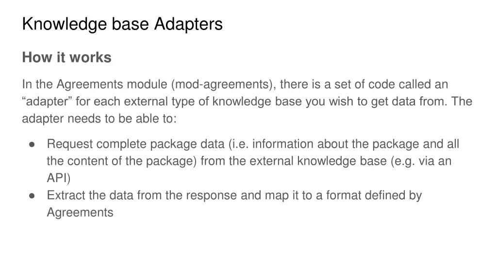 knowledge base adapters