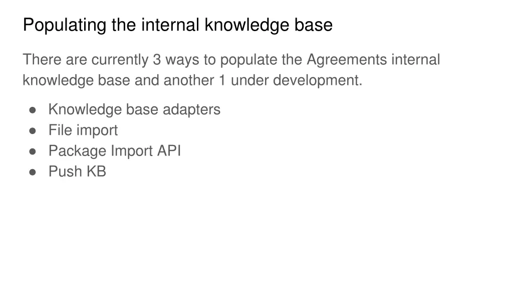 populating the internal knowledge base