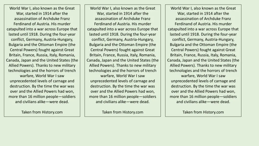 world war i also known as the great war started