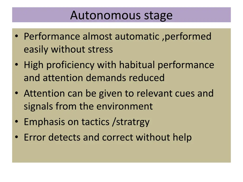 autonomous stage