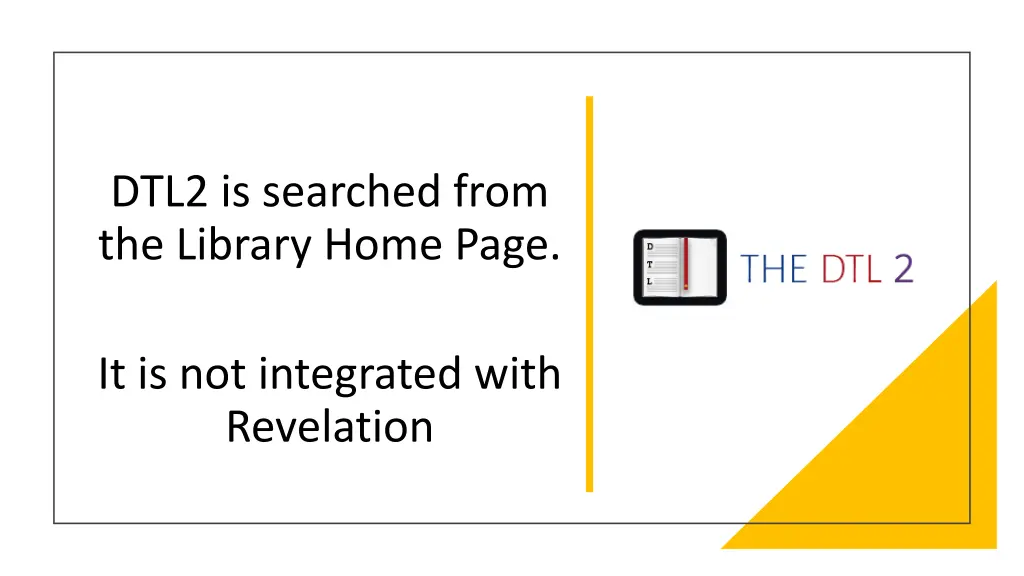 dtl2 is searched from the library home page