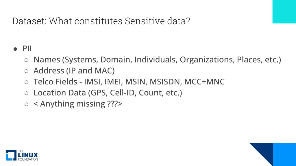 dataset what constitutes sensitive data
