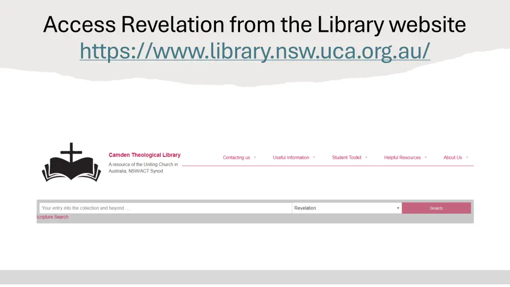 access revelation from the library website https