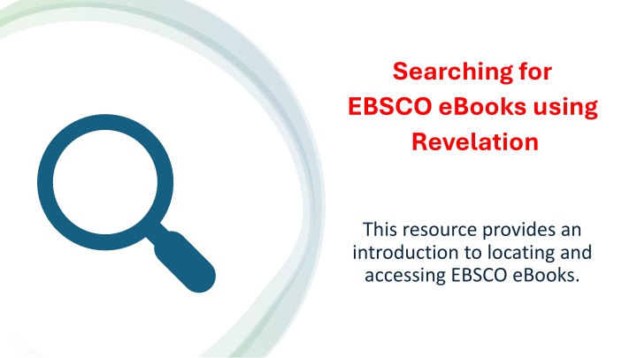 searching for ebsco ebooks using revelation