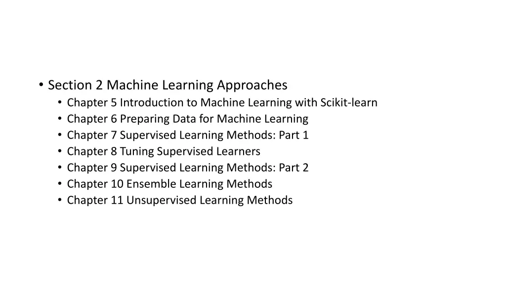 section 2 machine learning approaches chapter