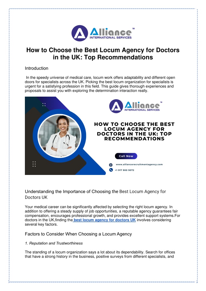 how to choose the best locum agency for doctors