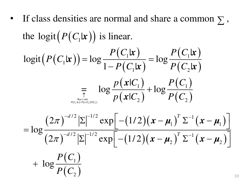 if class densities are normal and share a common