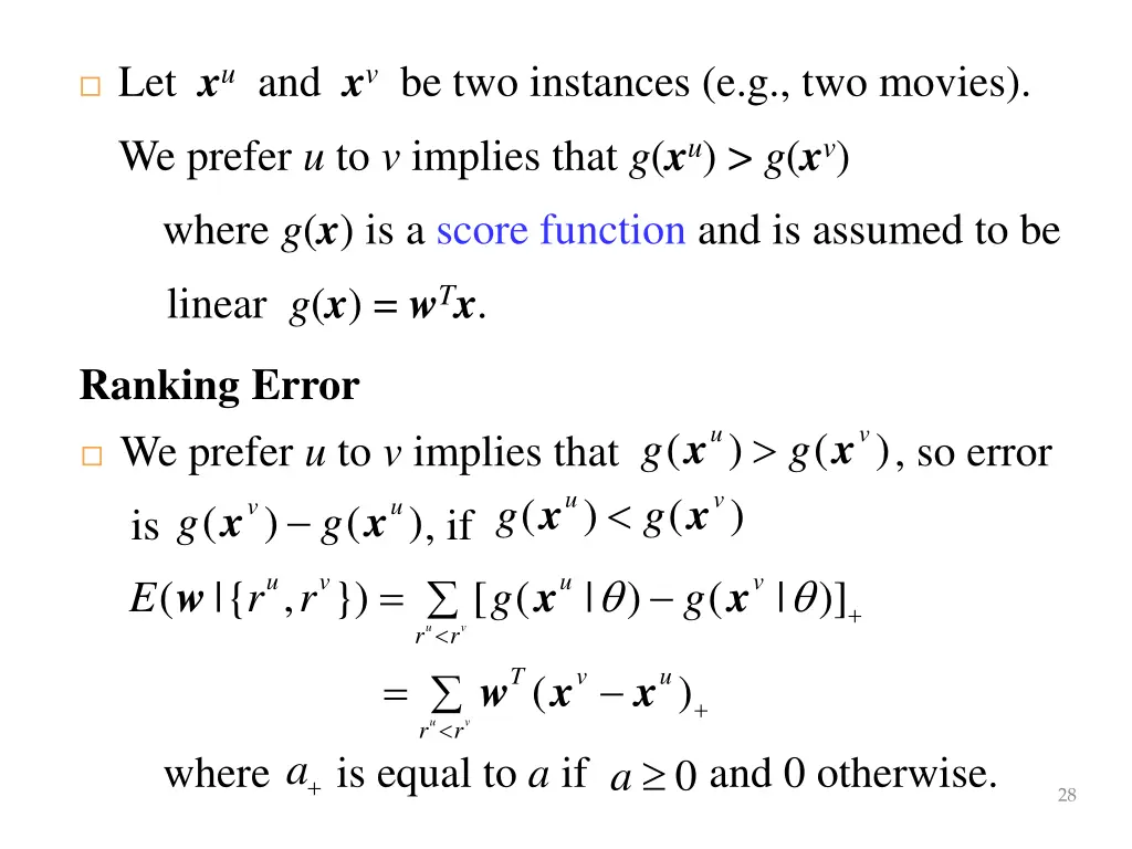 let x u and x v be two instances e g two movies