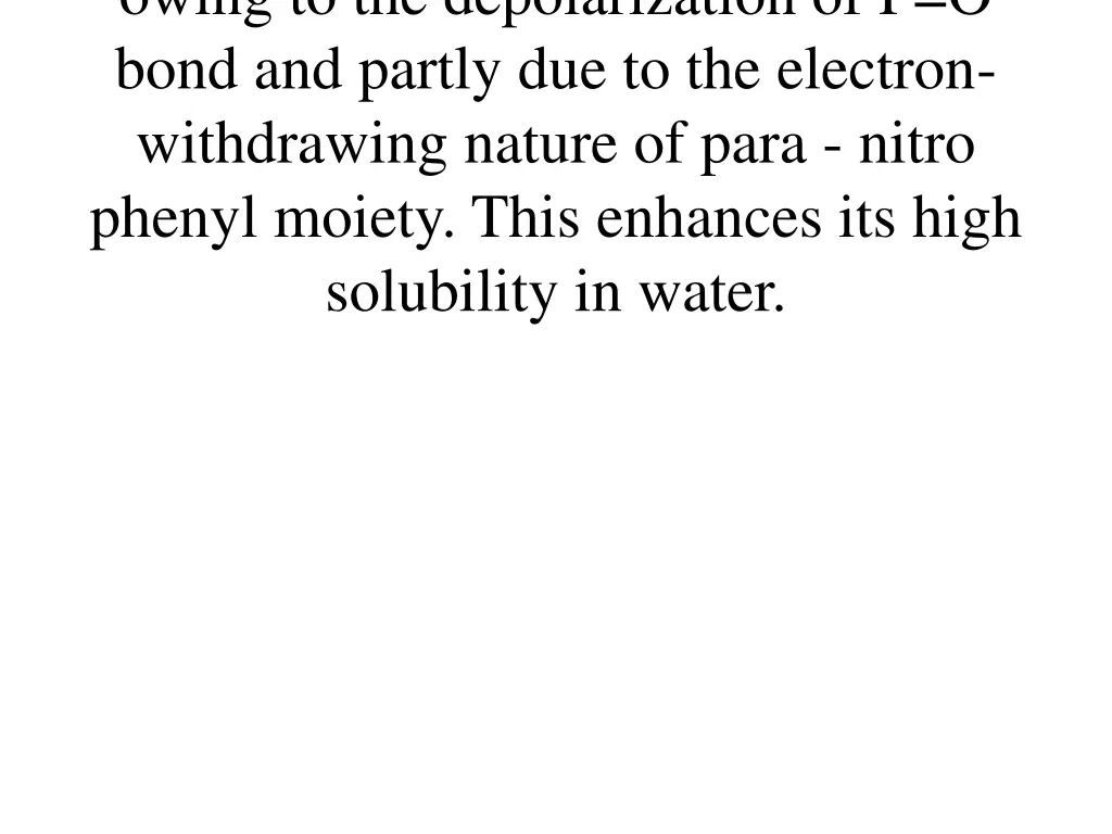 owing to the depolarization of p o bond