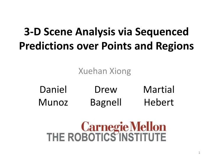 3 d scene analysis via sequenced predictions over