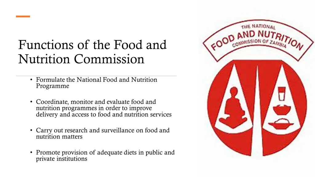 functions of the food and nutrition commission