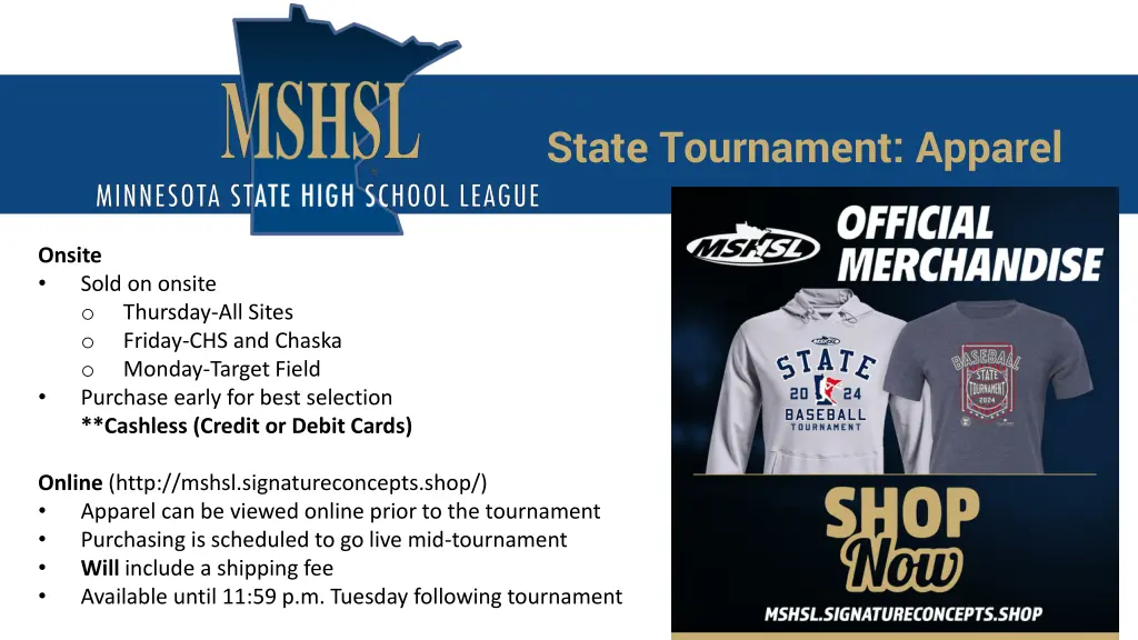 state tournament apparel